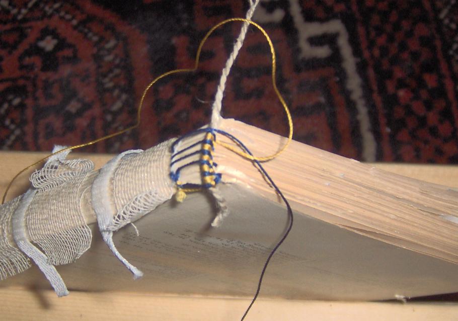 Headband under construction.